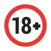 18+ age restriction badge